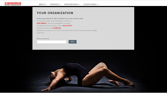 Sample Dance Access Page