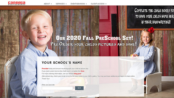 Sample Preschool Access Page